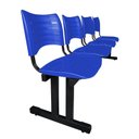 Ver imagem 3 de Longarina 3 Assentos Iso Secretaria Coluna Dupla para Recepção Auditório e Clinicas Coloridas:azul