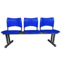 Ver imagem 1 de Longarina 3 Assentos Iso Secretaria Coluna Dupla para Recepção Auditório e Clinicas Coloridas:azul