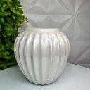 Ver imagem 4 de Vaso centro de mesa luxo de cerâmica na cor branco pérola