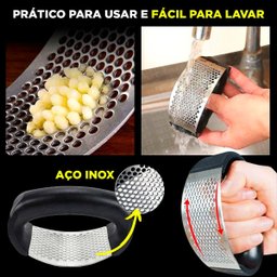 Amassador Picador e Triturador de Alho por Pressão Inox - 6
