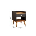 Ver imagem 4 de Mesa de Cabeceira Retrô Pés Palito em Madeira Maciça 1 Gaveta e Prateleira