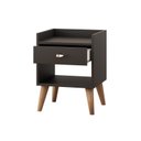 Ver imagem 3 de Mesa de Cabeceira Retrô Pés Palito em Madeira Maciça 1 Gaveta e Prateleira