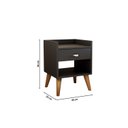 Ver imagem 4 de Mesa de Cabeceira Retrô Pés Palito em Madeira Maciça 1 Gaveta e Prateleira