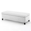 Ver imagem 1 de Recamier Bau Julia 1,20m Suede Branco - Inova Decor