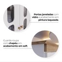 Ver imagem 7 de Guarda-Roupa 4 Portas 2 Gavetas com Frentes em MDF e Vidro Branco/Jequitibá HP Aconchego