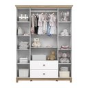 Ver imagem 5 de Guarda-Roupa 4 Portas 2 Gavetas com Frentes em MDF e Vidro Branco/Jequitibá HP Aconchego