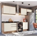 Ver imagem 2 de Cozinha Completa Modulada 5 Peças 8 Portas Viena Branco/Freijó/Cinza Argila