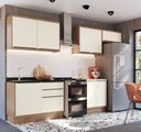Ver imagem 2 de Cozinha Completa Modulada 5 Peças 8 Portas Viena Branco/Freijó/Cinza Argila