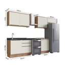 Ver imagem 3 de Cozinha Completa Modulada 5 Peças 8 Portas Viena Branco/Freijó/Cinza Argila