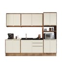 Ver imagem 1 de Cozinha Completa Modulada 5 Peças 11 Portas Viena Branco/Freijó/Cinza Argila