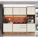 Ver imagem 2 de Cozinha Completa Modulada 5 Peças 11 Portas Viena Branco/Freijó/Cinza Argila