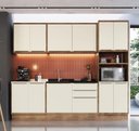 Ver imagem 2 de Cozinha Completa Modulada 5 Peças 11 Portas Viena Branco/Freijó/Cinza Argila