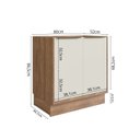 Ver imagem 5 de Cozinha Completa Modulada 5 Peças 11 Portas Viena Branco/Freijó/Cinza Argila
