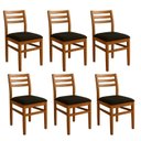 Ver imagem 1 de Kit 6 Cadeiras para Sala de Jantar em Madeira Maciça Diamante Mel Preto