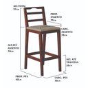 Ver imagem 3 de Conjunto com 3 Banquetas Madeira Maciça Denver Bege/Pinhão
