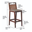 Ver imagem 3 de Conjunto com 2 Banquetas Madeira Maciça Rattan Vittoria Bege/Pinhão