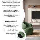 Ver imagem 2 de Conjunto Home Concept Tv 70" + Poltrona Orgânica Eloah Giratória Bouclé Italiano Verde
