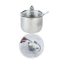 Açucareiro c/ Colher em Aço Inox e Tampa de Vidro 10x09cm UNYHOME. - 2