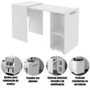 Ver imagem 6 de Escrivaninha Retrátil para Escritório Multiuso Articulável Amêndoa