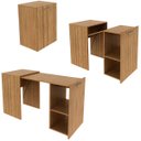 Ver imagem 5 de Escrivaninha Retrátil para Escritório Multiuso Articulável Amêndoa