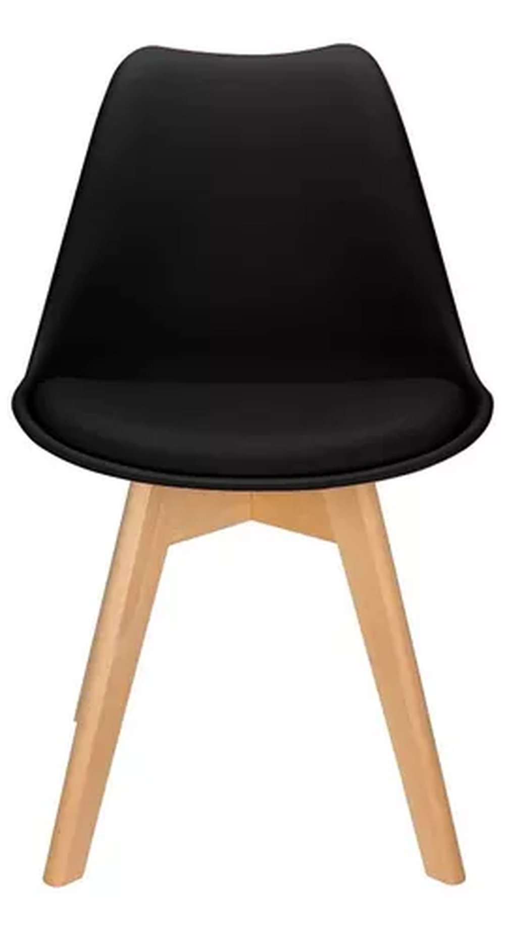 Kit com 4 Cadeiras Leda Preta - Charles Eames com Almofada - 4