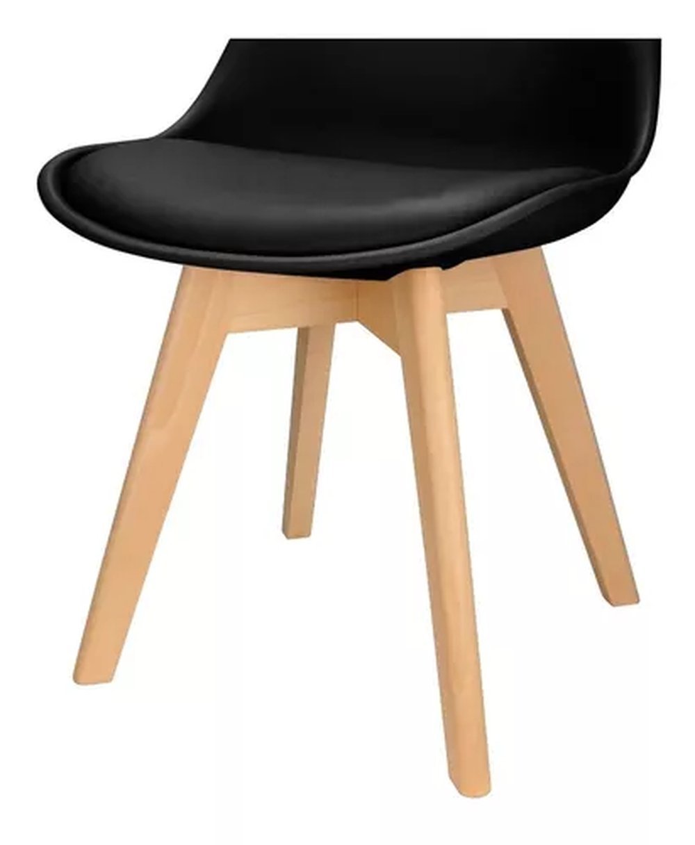 Kit com 4 Cadeiras Leda Preta - Charles Eames com Almofada - 3