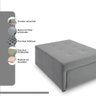 4 em 1 Poltrona, Puff, Chaise e Cama Ares Cinza Estofama - 8