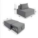 Ver imagem 6 de 4 em 1 Poltrona, Puff, Chaise e Cama Ares Cinza Estofama