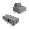 4 em 1 Poltrona, Puff, Chaise e Cama Ares Cinza Estofama - 6