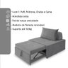 4 em 1 Poltrona, Puff, Chaise e Cama Ares Cinza Estofama - 9