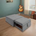 Ver imagem 2 de 4 em 1 Poltrona, Puff, Chaise e Cama Ares Cinza Estofama