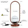 Abajur Iluminação P/ Mesa e Criado Mudo Tubo Oval + Vidro Globo Bivolt E27 - Cobre - Preto - 110v/22 - 2