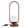 Abajur Iluminação P/ Mesa e Criado Mudo Tubo Oval + Vidro Globo Bivolt E27 - Cobre - Preto - 110v/22 - 1