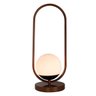 Abajur Iluminação P/ Mesa e Criado Mudo Tubo Oval + Vidro Globo Bivolt E27 - Cobre - Preto - 110v/22 - 4