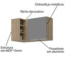 Ver imagem 5 de Armário Aéreo de Canto Reto Austin Castanho/Cinza - Lumil Lumil Móveis