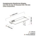 Ver imagem 3 de Complemento de Plataforma Corporativa 140x792 CPLPSC140 140cm Industrial Noce Naturalle e Grafito Bege/Marromle