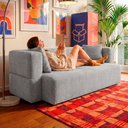 Ver imagem 6 de Sofá Cama Nômade 1,88m Xpand Tech Tecido Velourê Cinza Claro Cama Inbox