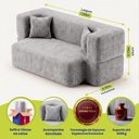 Ver imagem 2 de Sofá Cama Nômade 1,88m Xpand Tech Tecido Velourê Cinza Claro Cama Inbox