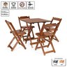 Jogos Conjuntos Mesa Bar Dobrável Madeira 70 X 70 com 4 Cad. Imbuia - Móveis Britz - 3