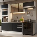 Ver imagem 1 de Armário de Cozinha Completa 270 cm Branco/Preto Glamy Madesa 17