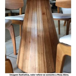 Mesa Akira Tampo Cinamomo Vidro Central Off White 130cm - 55547 - 3