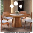 Ver imagem 2 de Mesa Akira Tampo Cinamomo Vidro Central Off White 130cm - 55547