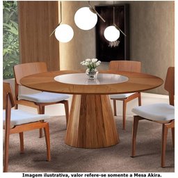 Mesa Akira Tampo Cinamomo Vidro Central Off White 130cm - 55547 - 2