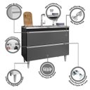 Ver imagem 4 de Balcao Pia Cozinha Compacto 1 M 2 Portas sem Tampo Madeira Cor,:preto Cinza