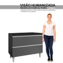 Ver imagem 6 de Balcao Pia Cozinha Compacto 1 M 2 Portas sem Tampo Madeira Cor,:preto Cinza