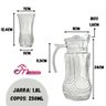 Conjunto Jarra de Vidro 1,8l e 6 Copos 250ml Emcasatem - 2