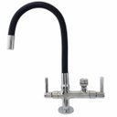 Ver imagem 1 de 2143 C80 Torneira Bancada Pia Cozinha Tubo Gourmet Preto P/ Filtro 1/4" ou Máquina Lavar Louça 3/4"