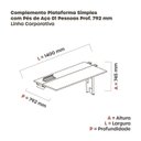Ver imagem 3 de Complemento de Plataforma Corporativa 140x792 CPLPSC140 140cm Industrial Noce Naturalle e Preto Marrom/Marromle