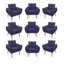 Ver imagem 1 de Kit 09 Cadeiras Poltronas Opala Clinica Salão Balaqui Decor Cor:Azul Marinho