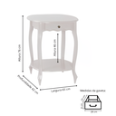 Ver imagem 4 de Mesa de Apoio Oval Clássica Decorativa de Madeira com Pés Luiz Xv - Branco Laca